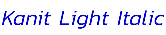 Kanit Light Italic шрифт